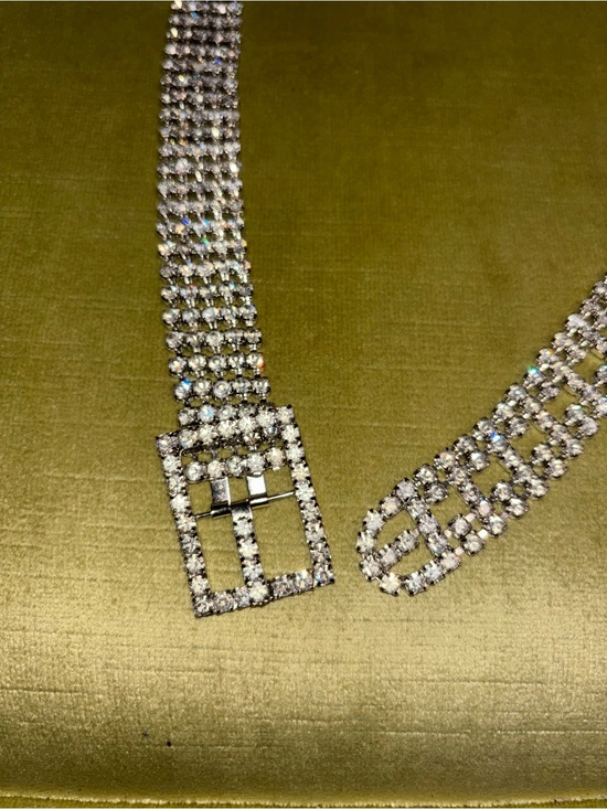 Unbranded Accessories - Flawless 5-Row Rhinestone Belt w Square Buckle Elegant Fit 27.5" - 35" Stunning!